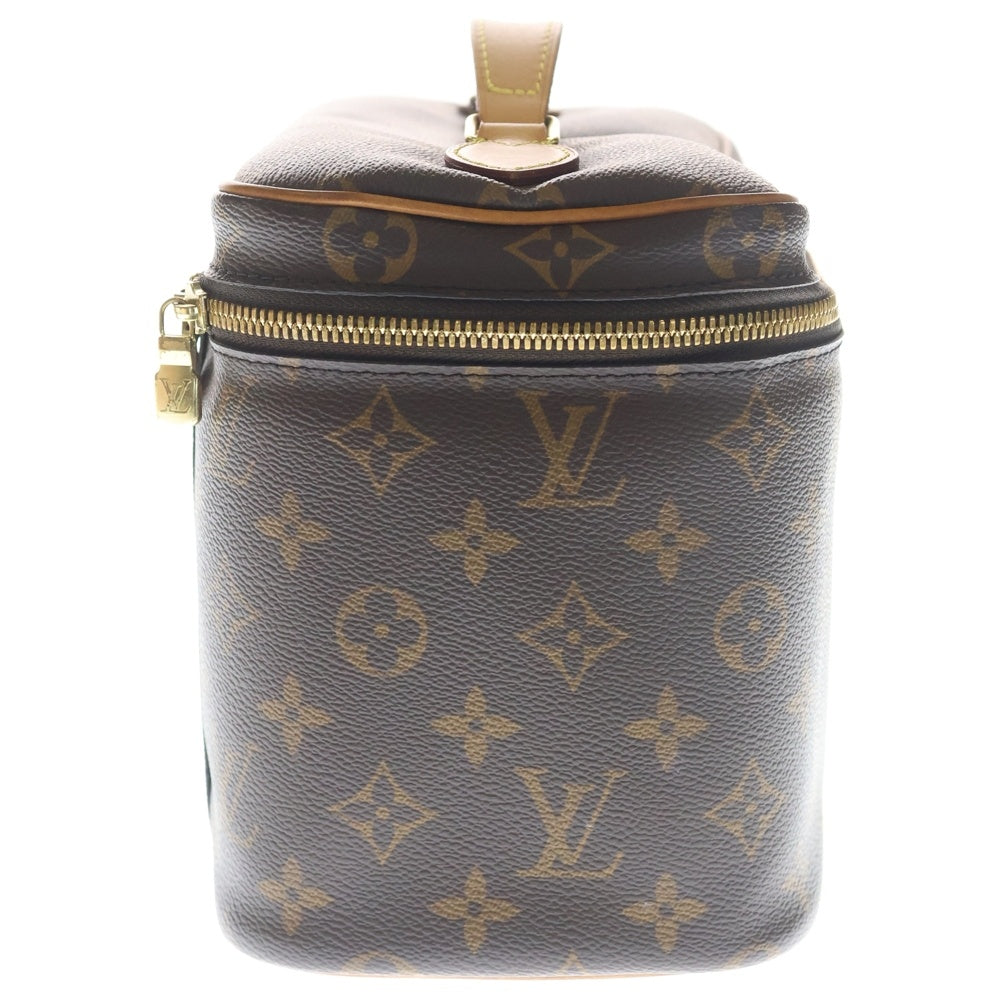 LOUIS VUITTON(ルイヴィトン) モノグラム ニースBB バニティ ハンドバッグ ポーチ ケース ブラウン レザー×PVC M42265 ゴールド金具 レディース