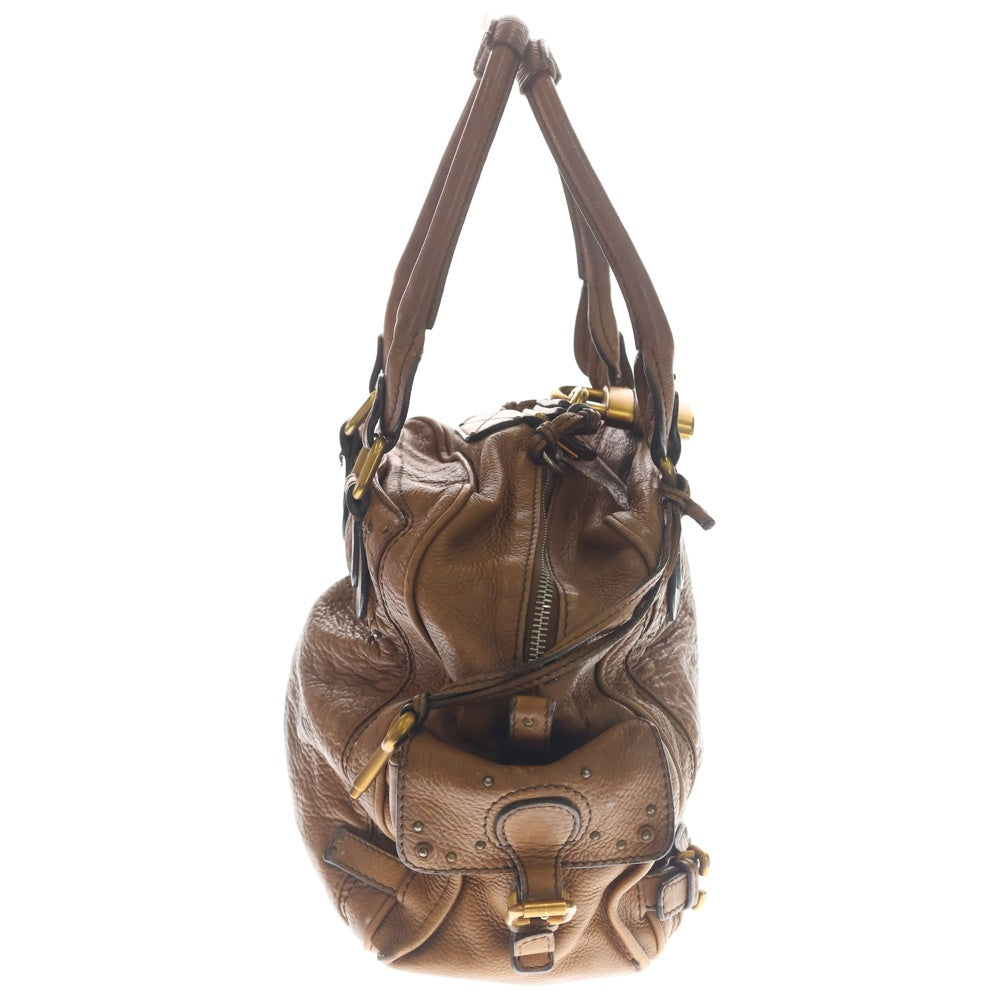 Chloe(クロエ) パディントン ハンドバッグ ボストンバッグ ブラウン レザー シルバー金具 レディース