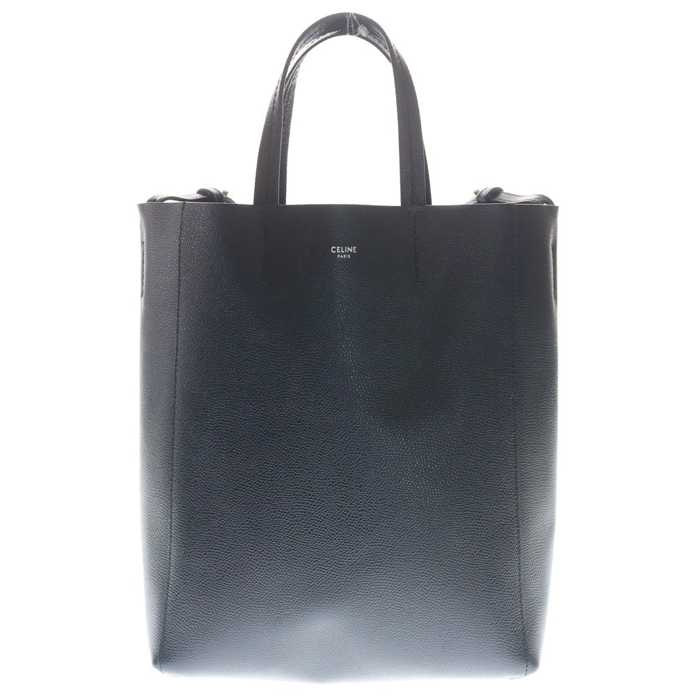 CELINE(セリーヌ) バーティカルカバ 2WAYバッグ ハンドバッグ トートバッグ ハンドバッグ ブラック レザー シルバー金具 レディース