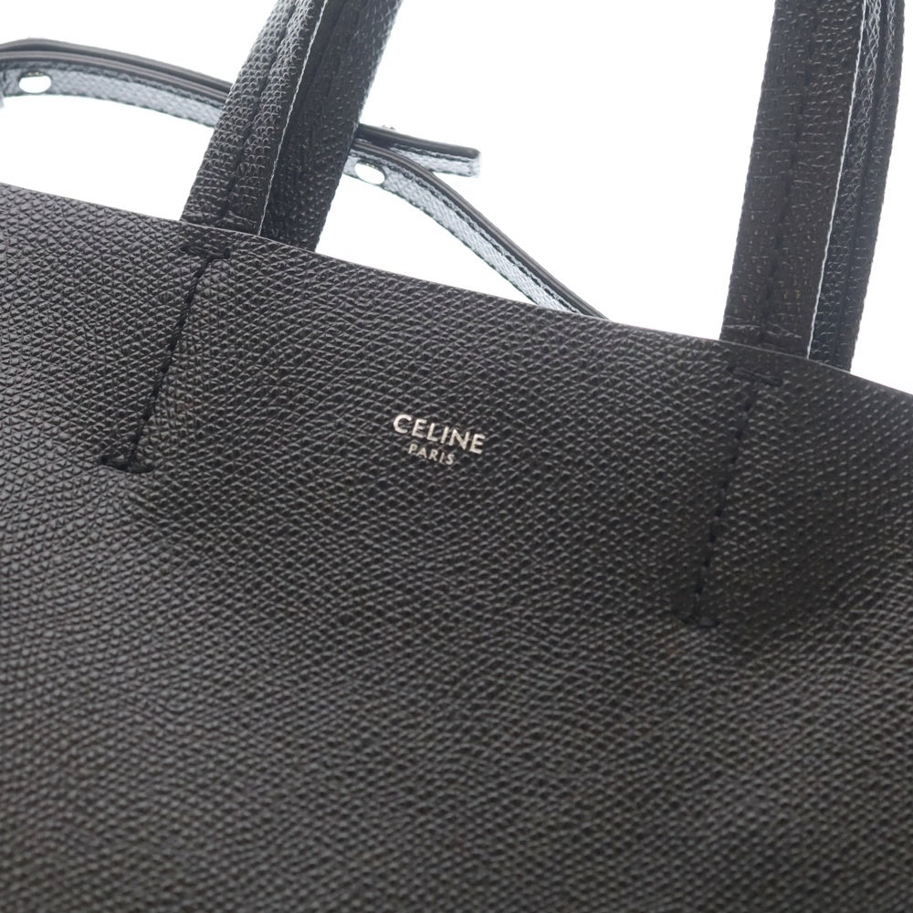 CELINE(セリーヌ) バーティカルカバ 2WAYバッグ ハンドバッグ トートバッグ ハンドバッグ ブラック レザー シルバー金具 レディース