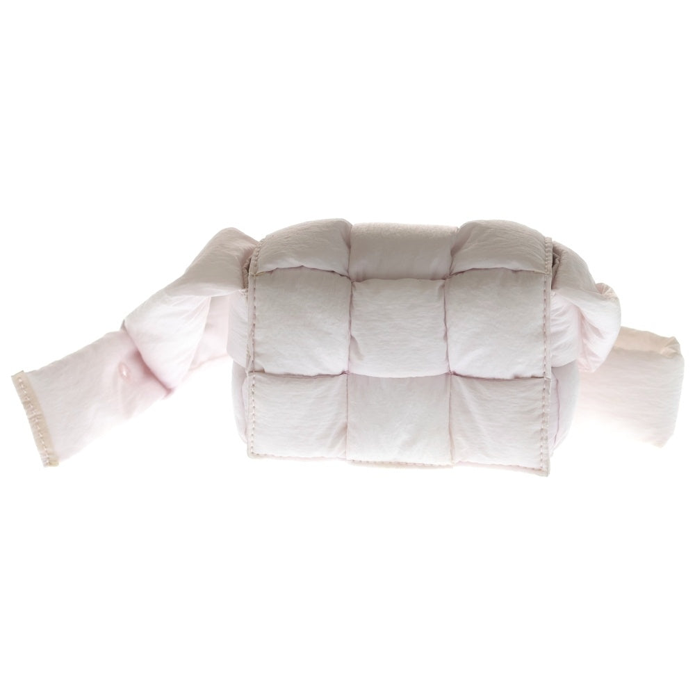 BOTTEGA VENETA(ボッテガヴェネタ) パデット カセット ショルダーバッグ ミニバッグ ピンク ナイロン シルバー金具 レディース