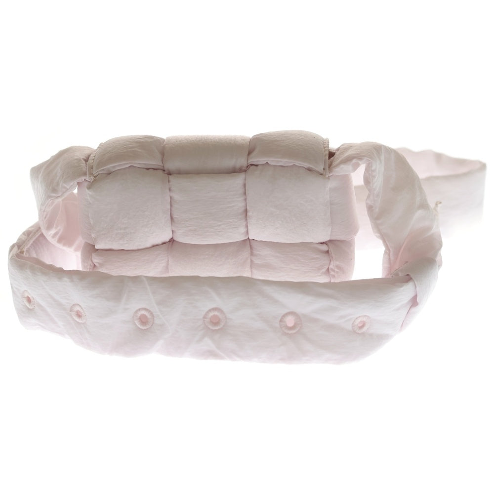 BOTTEGA VENETA(ボッテガヴェネタ) パデット カセット ショルダーバッグ ミニバッグ ピンク ナイロン シルバー金具 レディース