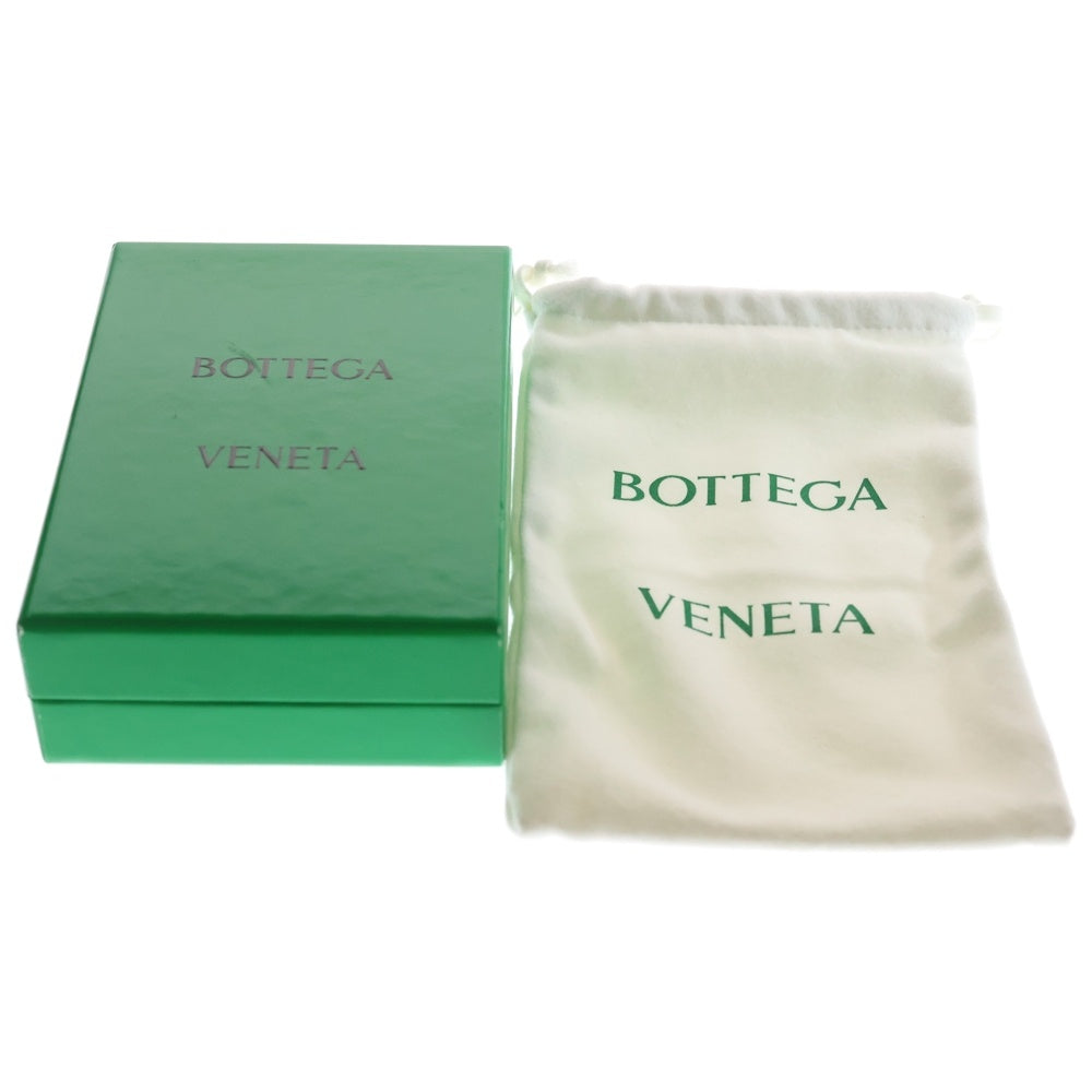 BOTTEGA VENETA(ボッテガヴェネタ) イントレチャート コンパクトウォレット 三つ折り財布 コインケース ブルー レザー シルバー金具 レディース