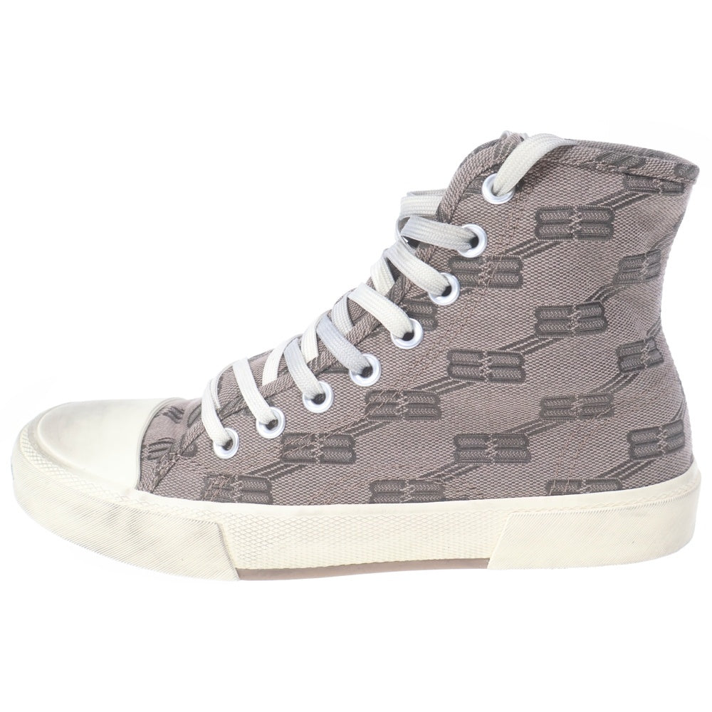 BALENCIAGA(バレンシアガ) PARIS BBモノグラム ハイカットスニーカー ブラウン キャンバス #38 688756 レディース