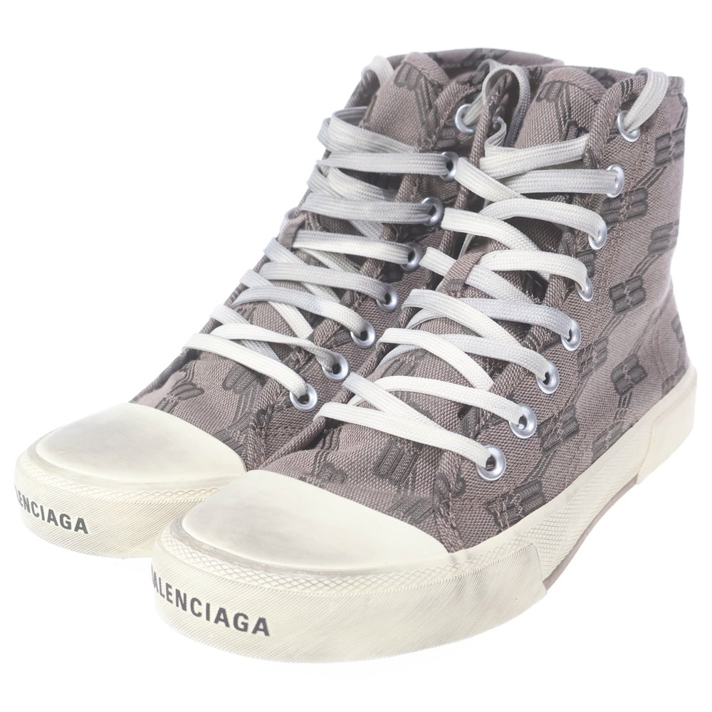 BALENCIAGA(バレンシアガ) PARIS BBモノグラム ハイカットスニーカー ブラウン キャンバス #38 688756 レディース