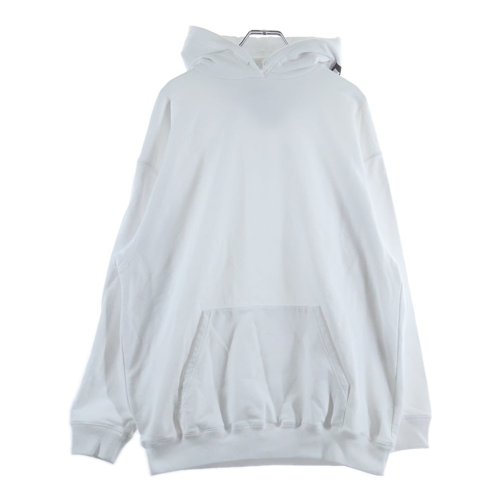 BALENCIAGA(バレンシアガ) ロゴフードプリント ルオーバーパーカー ホワイト コットン #L 528351