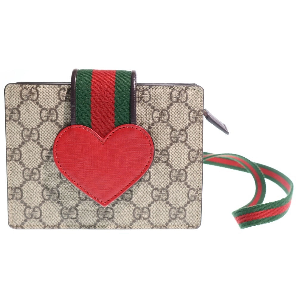 GUCCI(グッチ) チルドレンズ ショルダーバッグ ミニバッグ ベージュ×レッド×グリーン レザー×PVC 793830 ゴールド金具 レディース