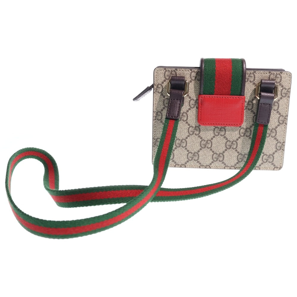GUCCI(グッチ) チルドレンズ ショルダーバッグ ミニバッグ ベージュ×レッド×グリーン レザー×PVC 793830 ゴールド金具 レディース
