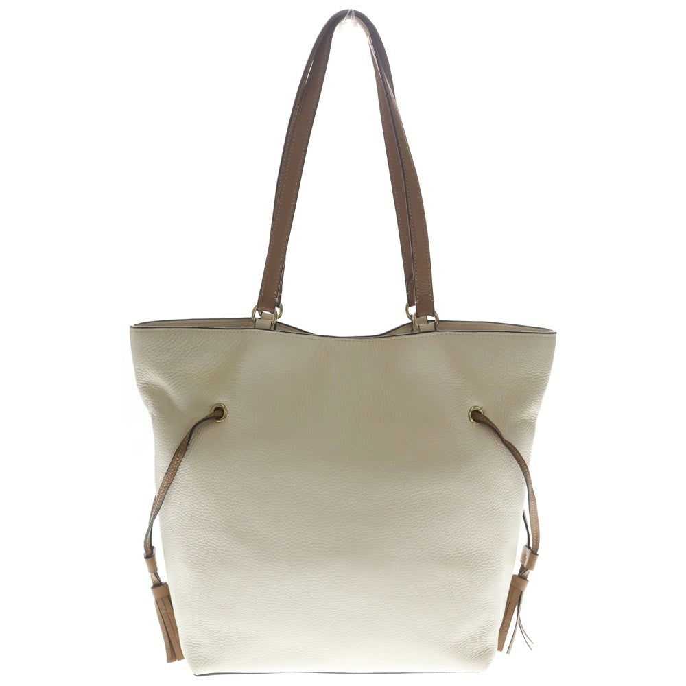 COACH(コーチ) エンボスロゴトートバッグ ハンドバッグ ホワイト アイボリー レザー CA165 ゴールド金具 レディース