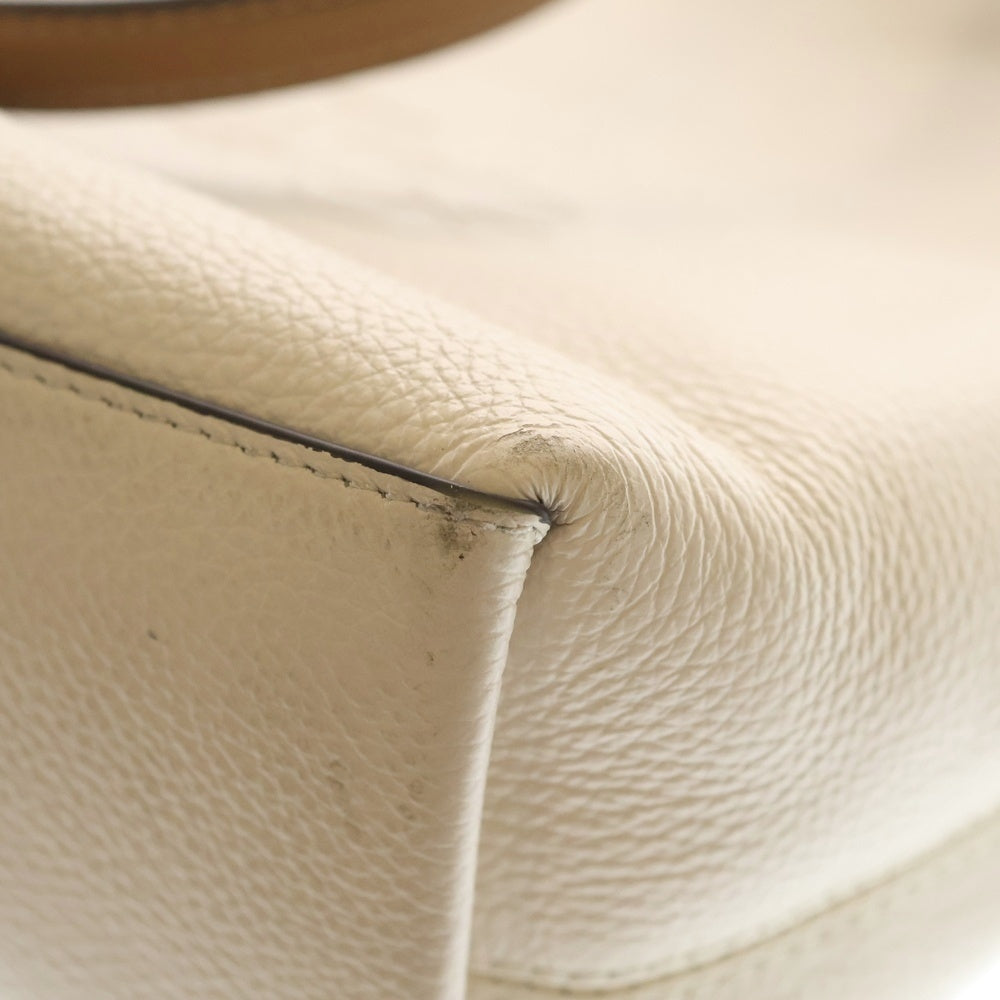 COACH(コーチ) エンボスロゴトートバッグ ハンドバッグ ホワイト アイボリー レザー CA165 ゴールド金具 レディース