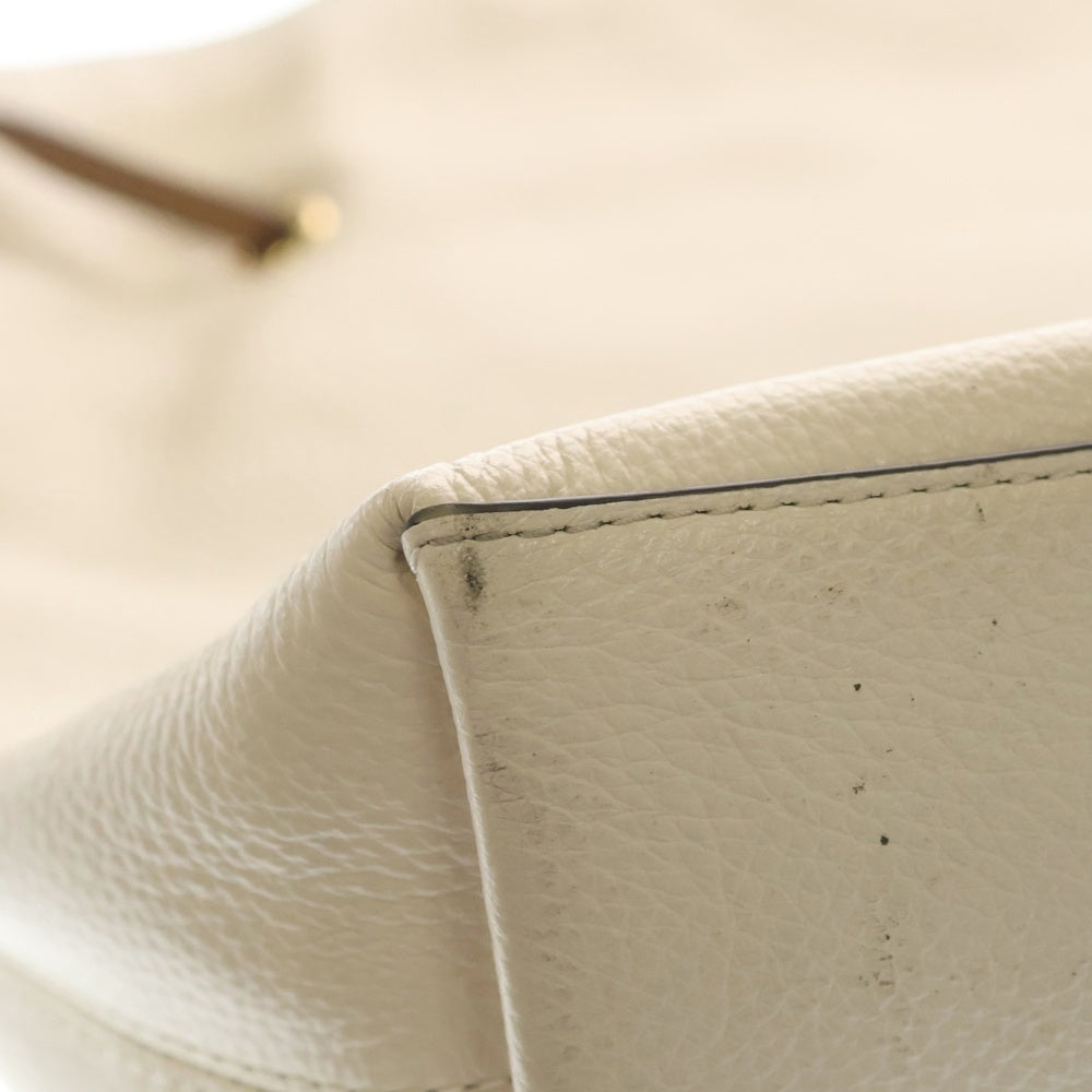 COACH(コーチ) エンボスロゴトートバッグ ハンドバッグ ホワイト アイボリー レザー CA165 ゴールド金具 レディース