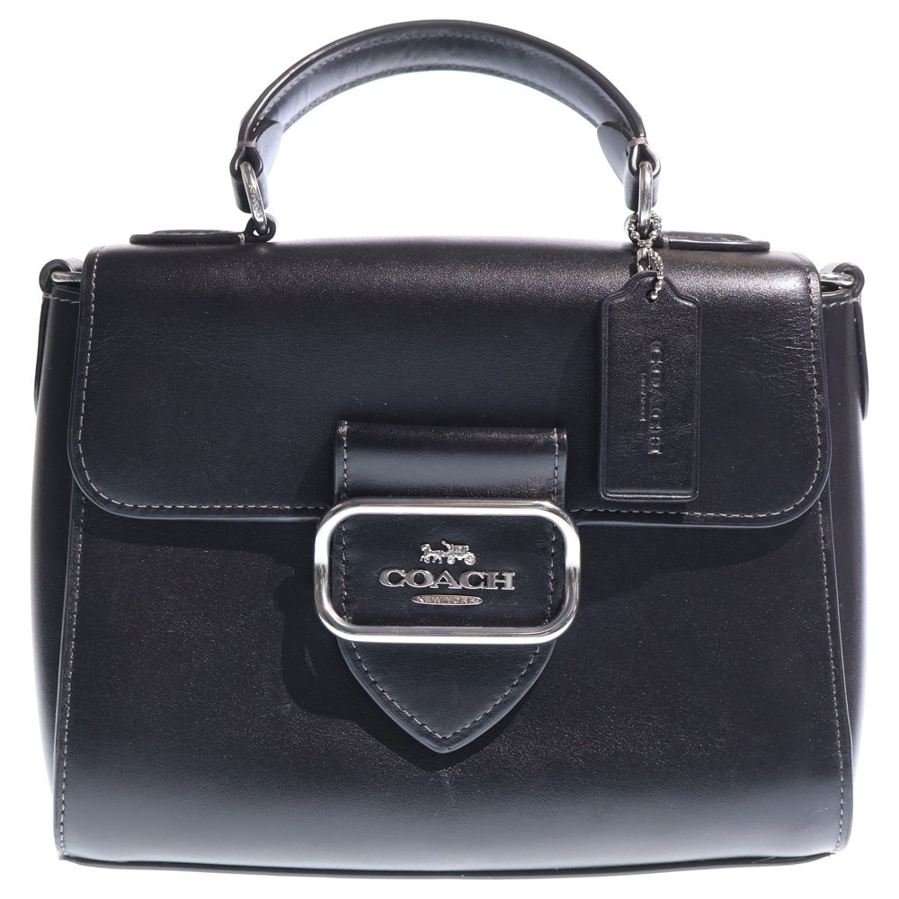 COACH(コーチ) モーガン トップハンドルバッグ ミニバッグ ブラック レザー CO934 シルバー金具 レディース
