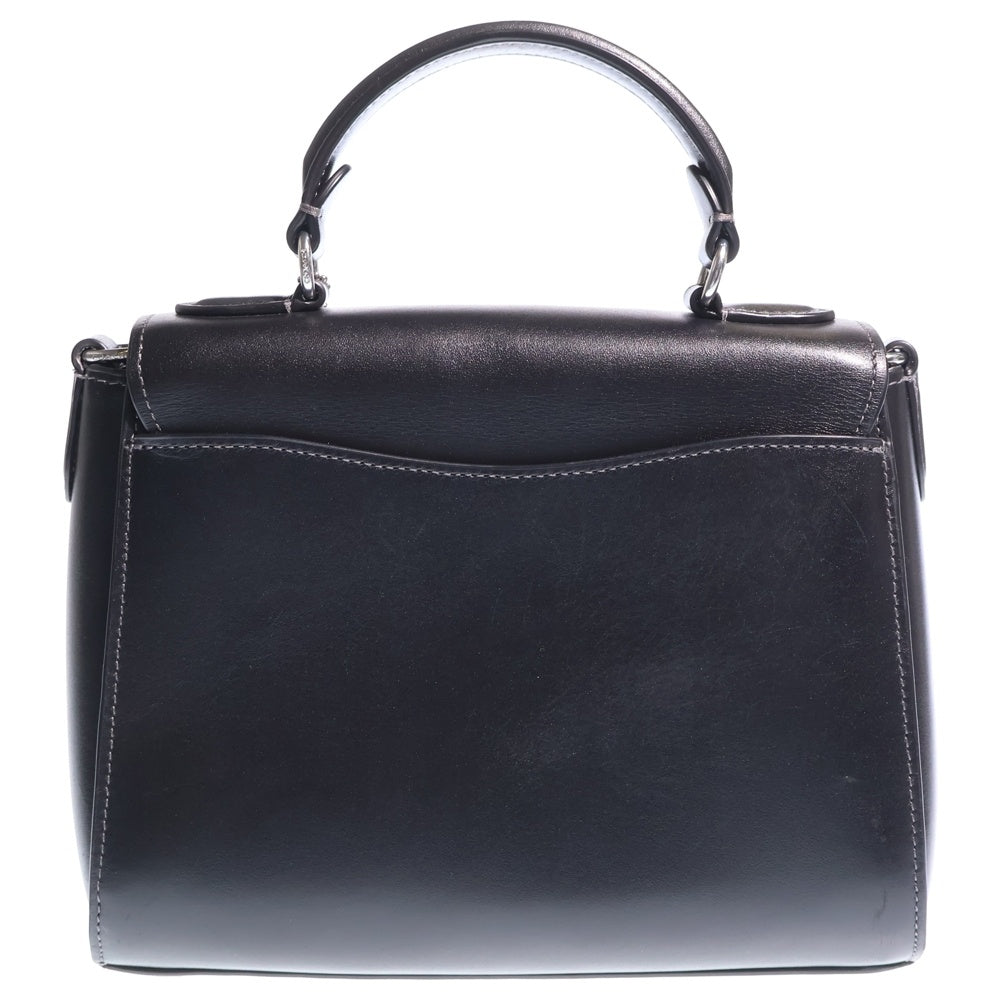 COACH(コーチ) モーガン トップハンドルバッグ ミニバッグ ブラック レザー CO934 シルバー金具 レディース