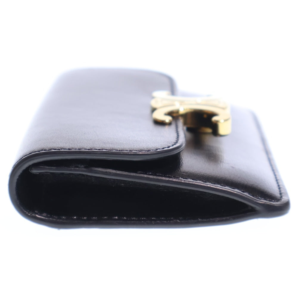 CELINE(セリーヌ) トリオンフ カードケース 名刺入れ 小物入れ ブラック レザー ゴールド金具 レディース