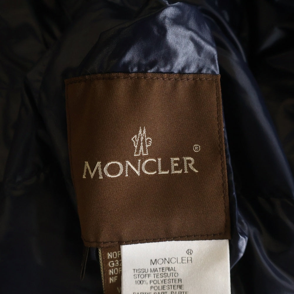 MONCLER(モンクレール) 茶タグ ロゴワッペン付リバーシブルロングダウンジャケット ネイビー Z6H0154 レディース