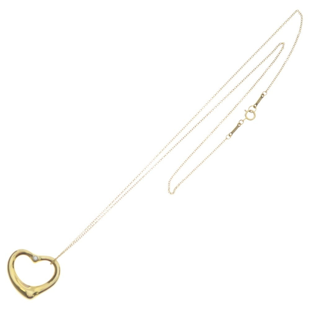 TIFFANY & Co.(ティファニー) オープンハート 1PD ネックレス ペンダント チェーン ゴールド 750YG 7.9g レディース