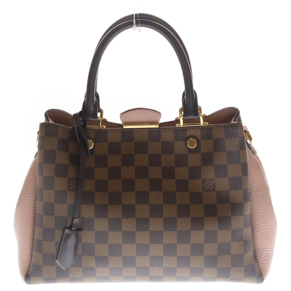 LOUIS VUITTON(ルイヴィトン) ダミエ ブリタニー ショルダーバッグ ハンドバッグ 2WAYバッグ ブラウン×ピンク レザー×PVC N41674 ゴールド金具 レディース