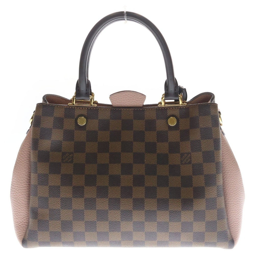 LOUIS VUITTON(ルイヴィトン) ダミエ ブリタニー ショルダーバッグ ハンドバッグ 2WAYバッグ ブラウン×ピンク レザー×PVC N41674 ゴールド金具 レディース