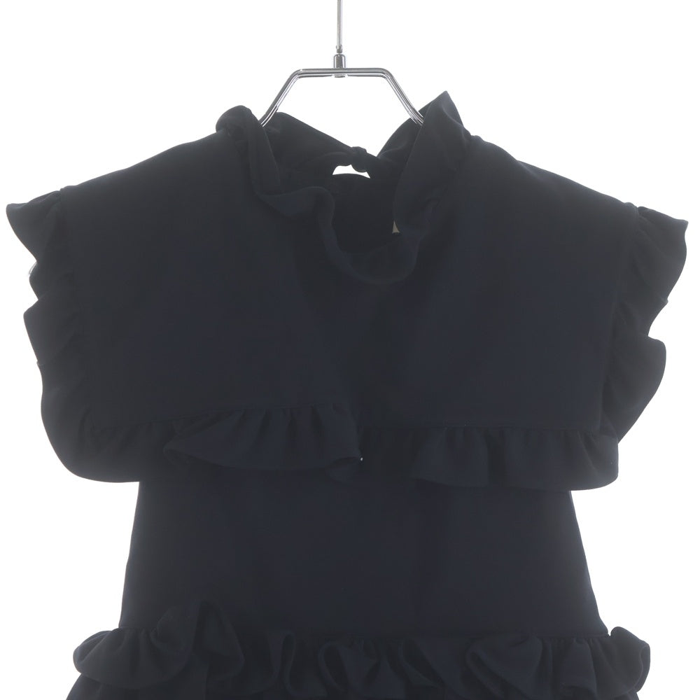 BALENCIAGA(バレンシアガ) フリルデザイン ノースリーブワンピース ブラック 494338 レディース