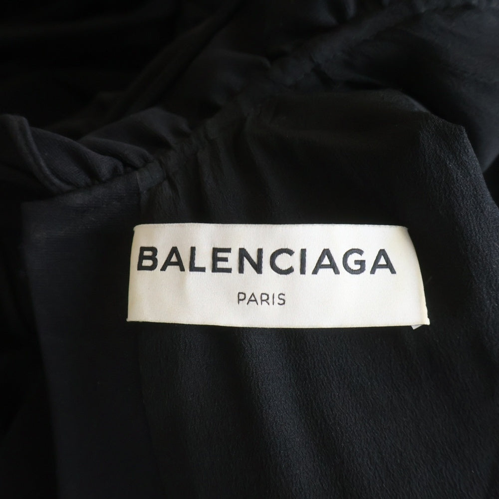 BALENCIAGA(バレンシアガ) フリルデザイン ノースリーブワンピース ブラック 494338 レディース
