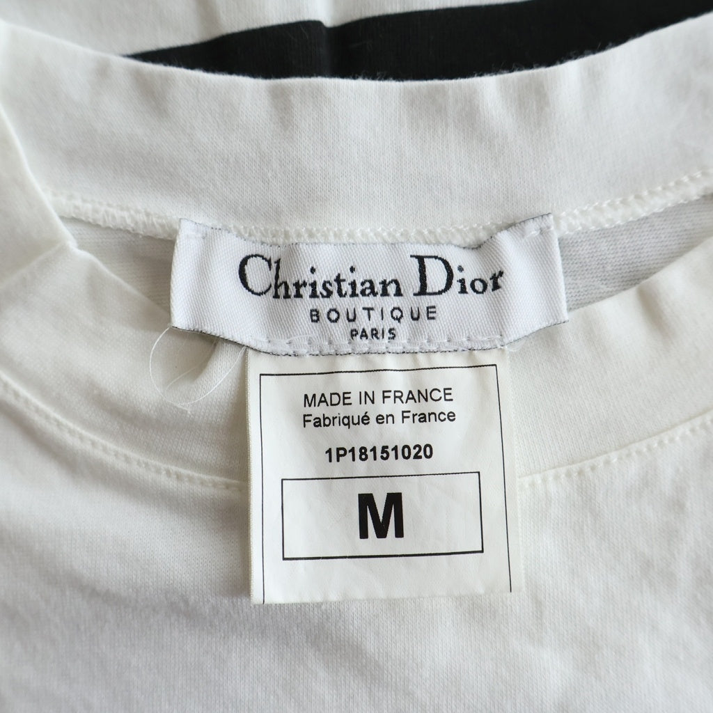 Christian Dior(クリスチャンディオール) ナンバリング プリント コットンジャージー タンクトップ ノースリーブカットソー ホワイト 1P18151020 レディース