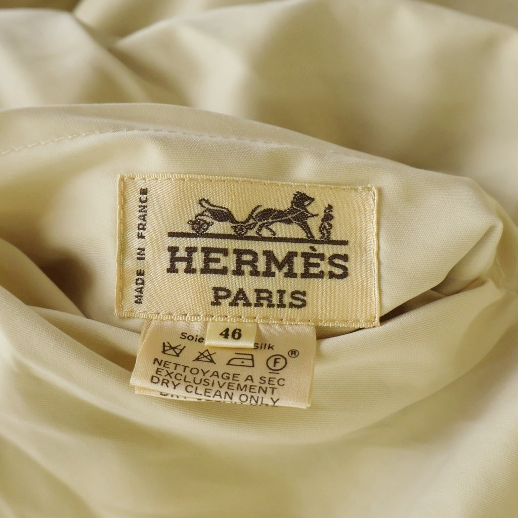 HERMES(エルメス) タンブールの太鼓 リバーシブルブルゾン ライトジャケット アイボリー ポリエステル #46 レディース