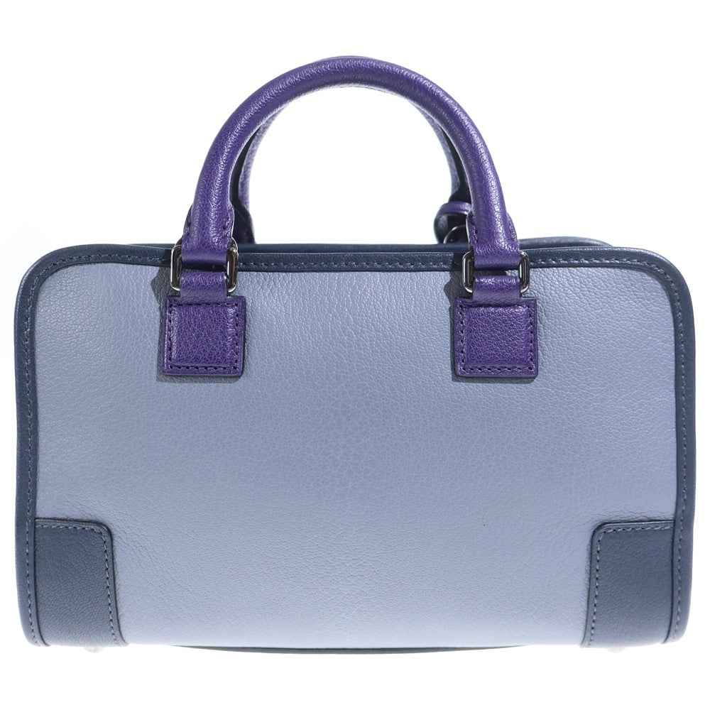 LOEWE(ロエベ) アマソナ23 2WAYショルダーバッグ ハンドバッグ ボストンバッグ グレー×パープル×ネイビー シルバー金具 レディース