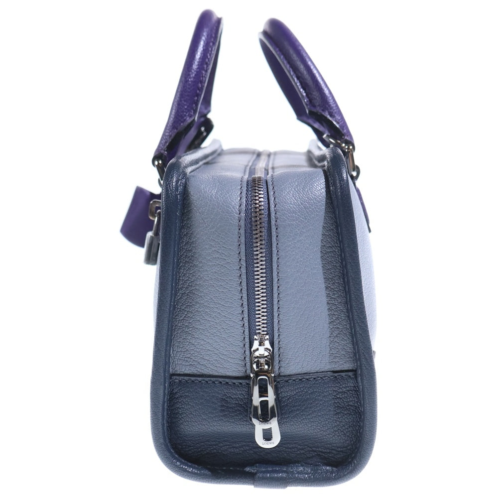 LOEWE(ロエベ) アマソナ23 2WAYショルダーバッグ ハンドバッグ ボストンバッグ グレー×パープル×ネイビー シルバー金具 レディース