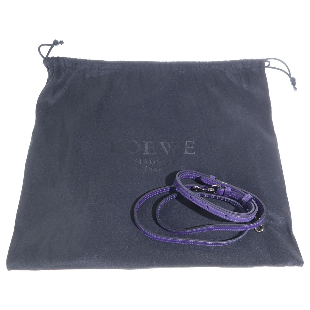 LOEWE(ロエベ) アマソナ23 2WAYショルダーバッグ ハンドバッグ ボストンバッグ グレー×パープル×ネイビー シルバー金具 レディース