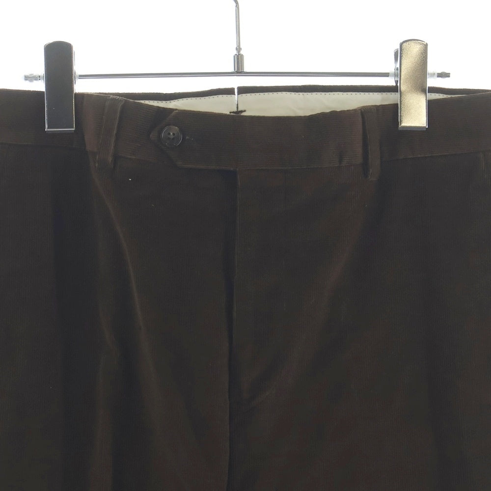 BROOKS BROTHERS(ブルックス ブラザーズ) コーデュロイ ノータック スラックスパンツ トラウザーズ ブラウン