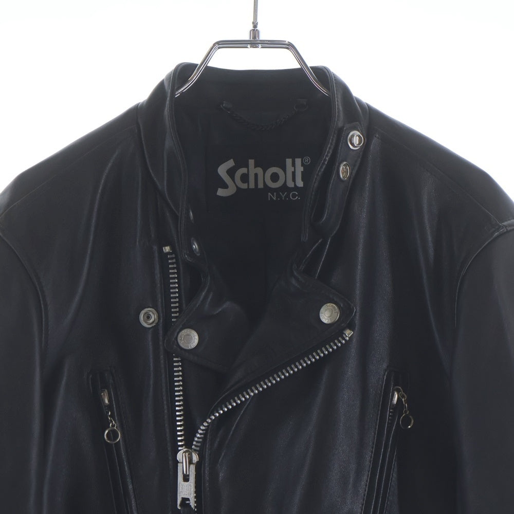 SCHOTT(ショット) レザー ダブル ライダース ジャケット ブラック 3101048