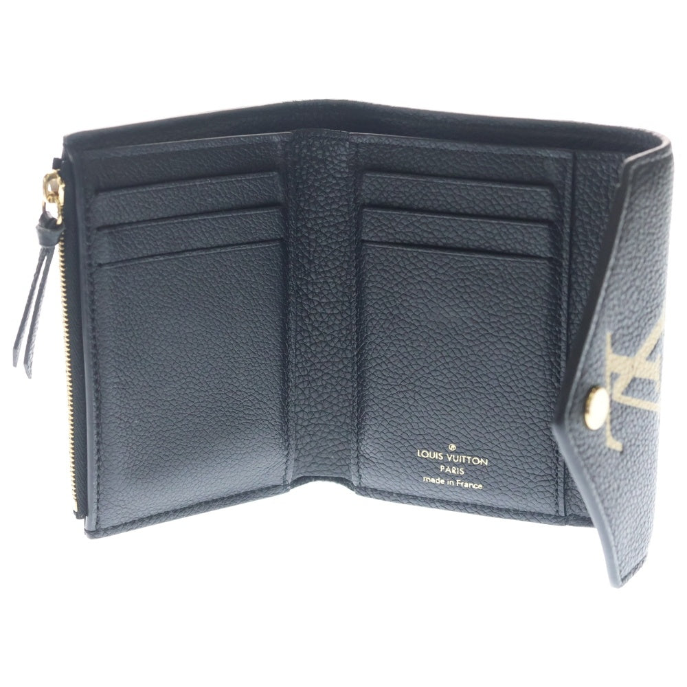 LOUIS VUITTON(ルイヴィトン) ポルトフォイユ ヴィクトリーヌ モノグラム アンプラントコンパクトウォレット 三つ折り財布 ブラック M80968 レディース
