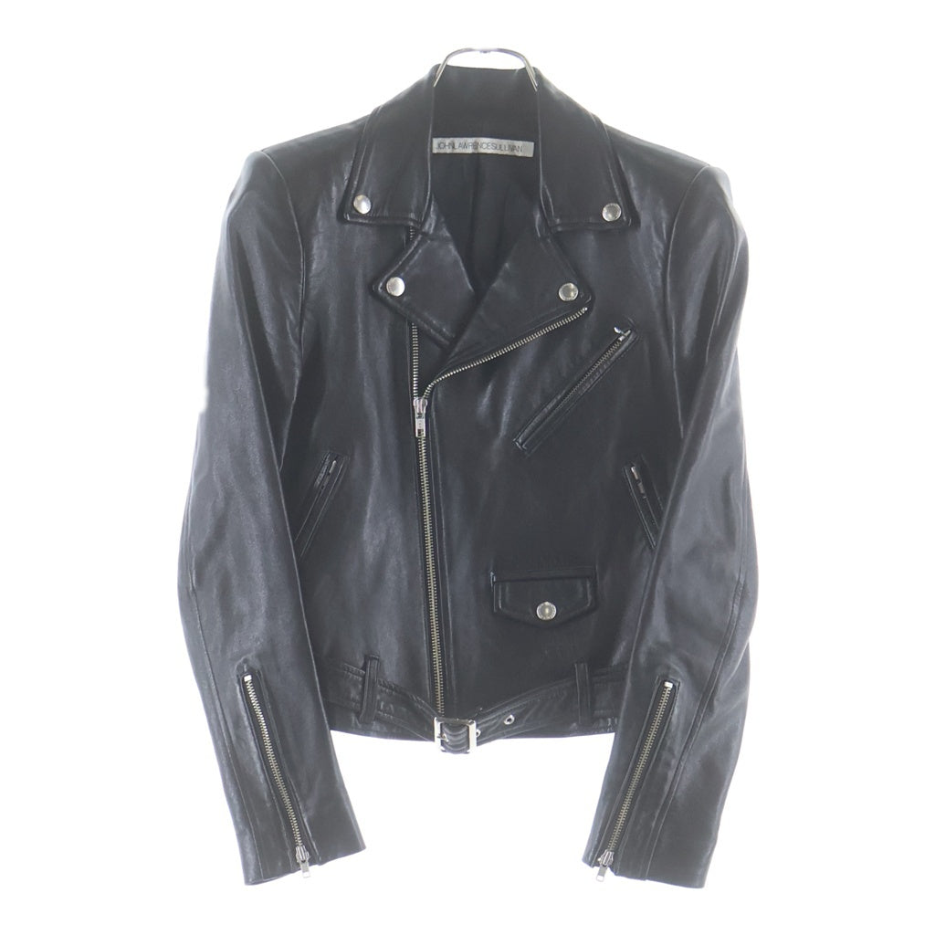 JOHN LAWRENCE SULLIVAN(ジョンローレンスサリバン) TAILORED LAMBSKIN RIDERS JACKET テーパード ラムスキン ダブルライダース ジャケット ブラック JLAW03 レディース