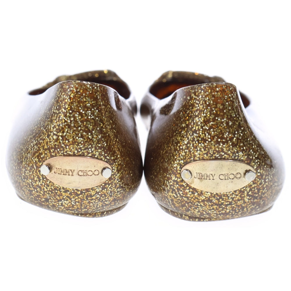 JIMMY CHOO(ジミーチュウ) ■グリッター バレーシューズ ゴールド ラバー #36 レディース