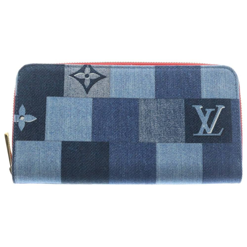 LOUIS VUITTON(ルイヴィトン) モノグラムデニム パッチワーク ジッピーウォレット 長財布 ゴールド金具 インディゴ M44938