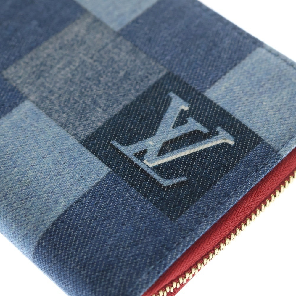 LOUIS VUITTON(ルイヴィトン) モノグラムデニム パッチワーク ジッピーウォレット 長財布 ゴールド金具 インディゴ M44938