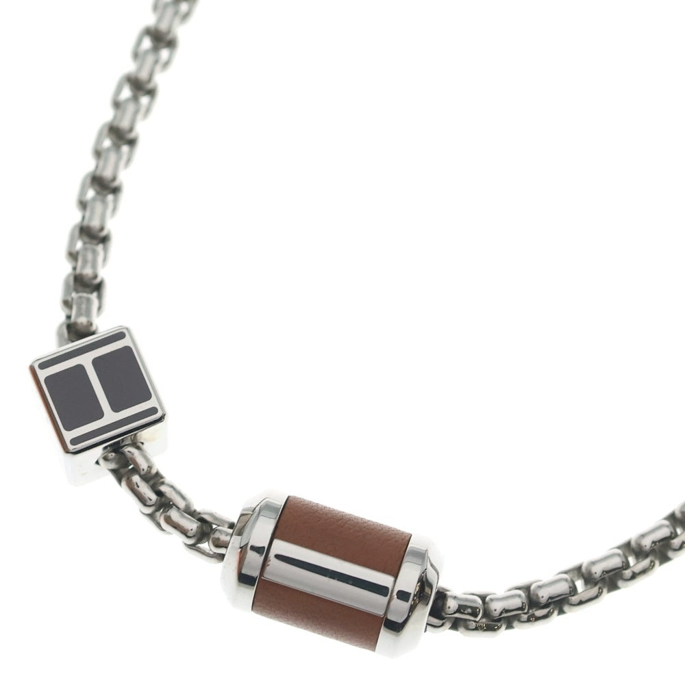 HERMES(エルメス) メリメロ バファローホーン チェーン ネックレス シルバー/ブラウン