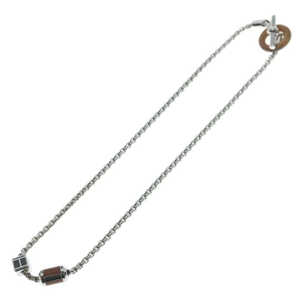 HERMES(エルメス) メリメロ バファローホーン チェーン ネックレス シルバー/ブラウン