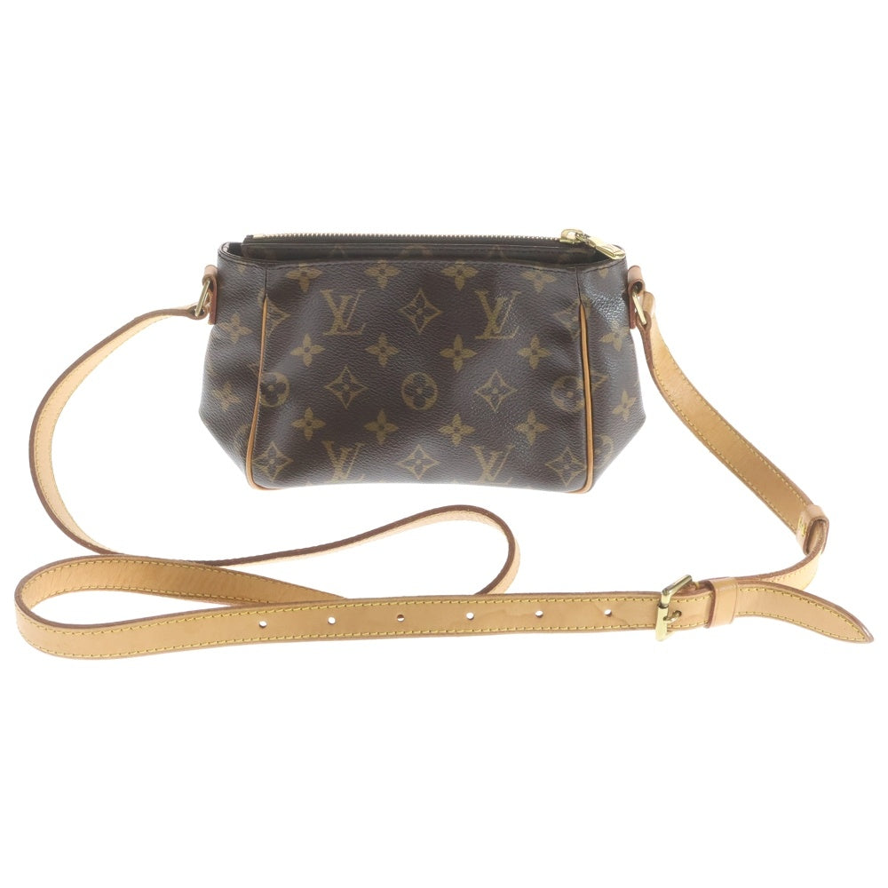 LOUIS VUITTON(ルイヴィトン) モノグラム ヴィバシテPM ショルダーバッグ ミニバッグ ブラウン レザー×PVC M51165 ゴールド金具 レディース