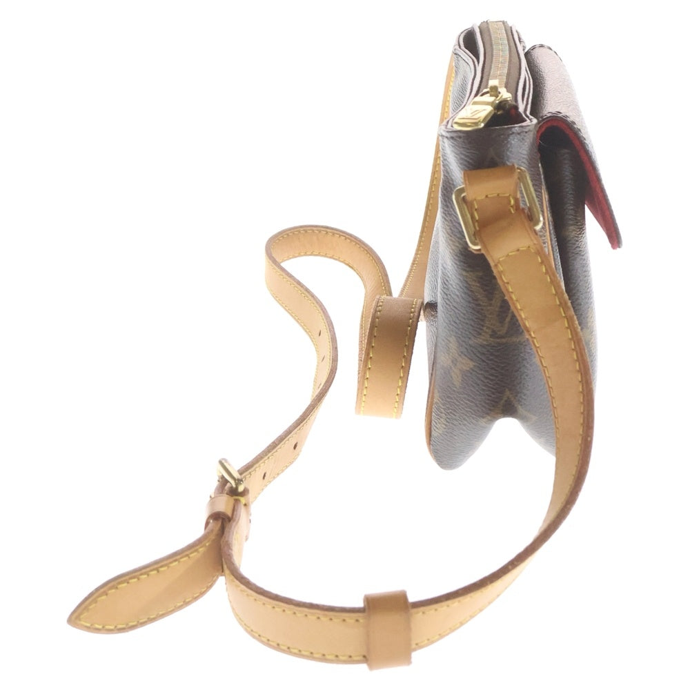 LOUIS VUITTON(ルイヴィトン) モノグラム ヴィバシテPM ショルダーバッグ ミニバッグ ブラウン レザー×PVC M51165 ゴールド金具 レディース
