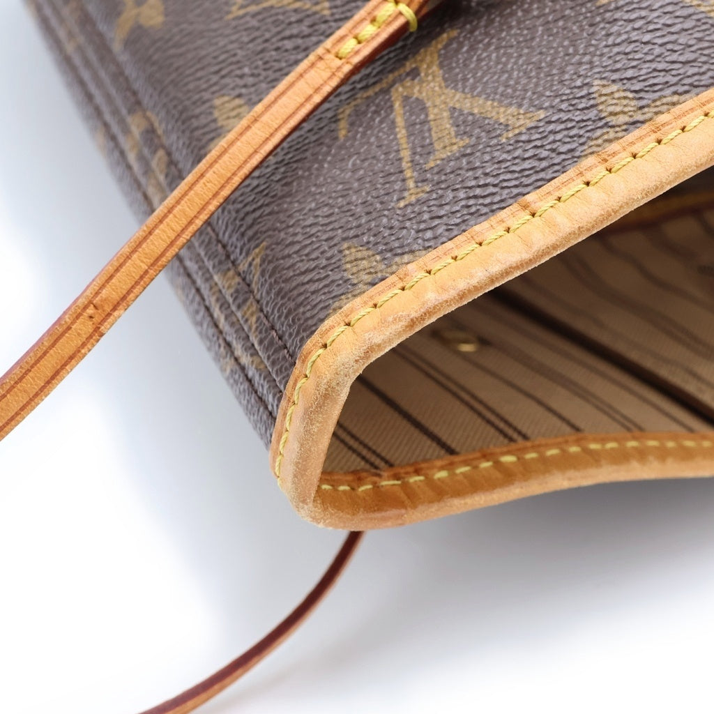 LOUIS VUITTON(ルイヴィトン) モノグラム ネヴァーフルMM 新型 トートバッグ ハンドバッグ ブラウン レザー×PVC M46975 ゴールド金具 レディース