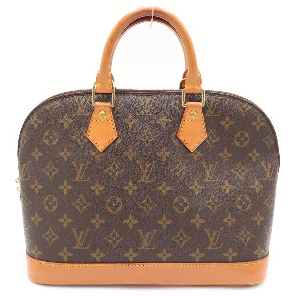 LOUIS VUITTON(ルイヴィトン) モノグラム アルマPM ハンドバッグ ブラウン レザー×PVC M51130 ゴールド金具 レディース