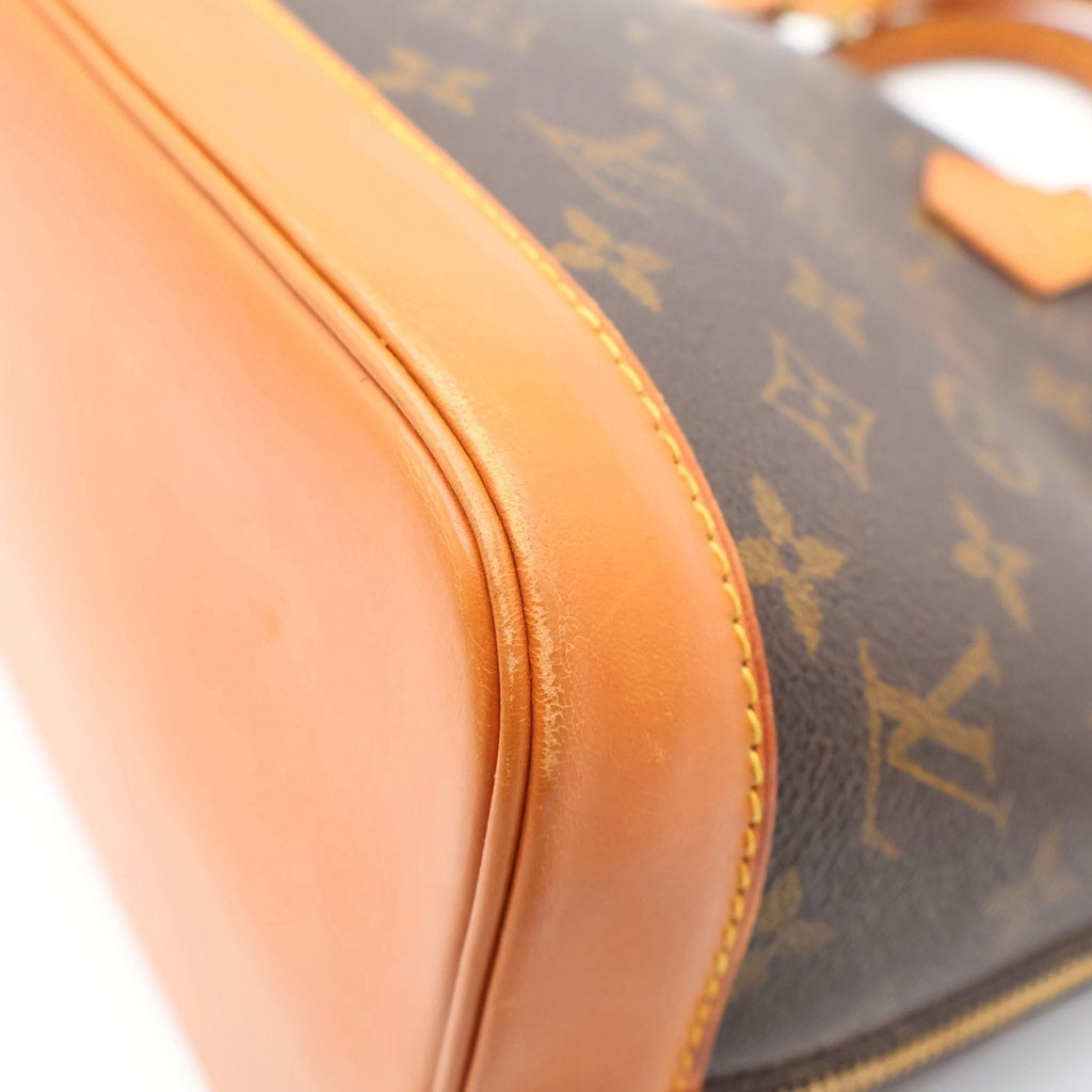 LOUIS VUITTON(ルイヴィトン) モノグラム アルマPM ハンドバッグ ブラウン レザー×PVC M51130 ゴールド金具 レディース