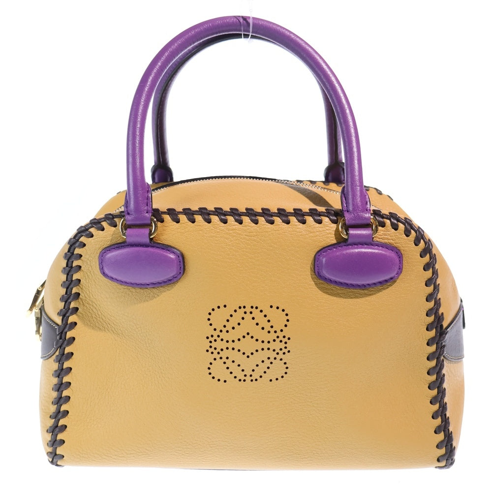 LOEWE(ロエベ) アマソナ26 バイカラー ブラウン×パープル ハンドバッグ レザー レディース