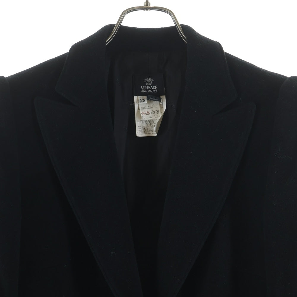 VERSACE JEANS COUTURE(ヴェルサーチジーンズクチュール) ウールコート ブラック レディース