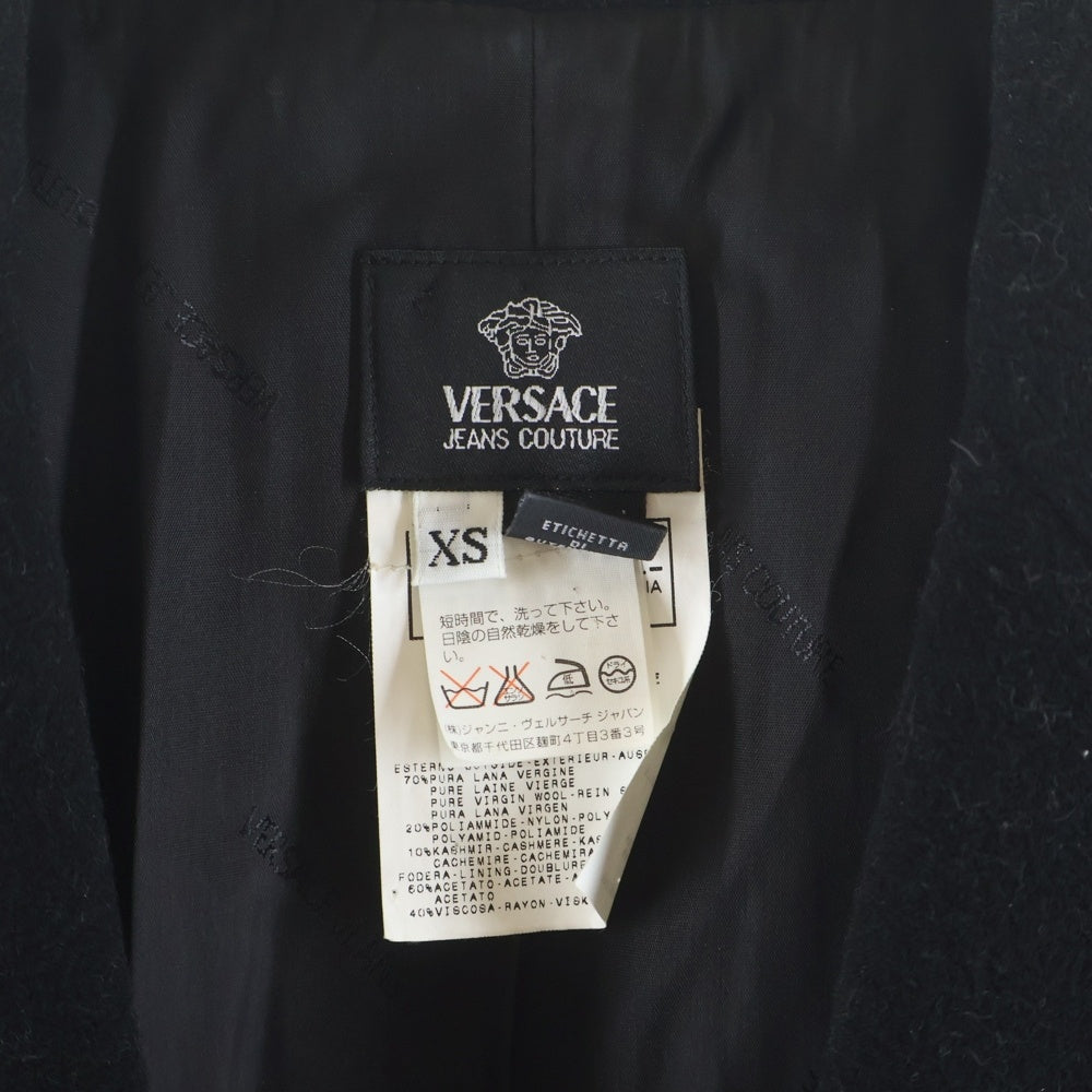 VERSACE JEANS COUTURE(ヴェルサーチジーンズクチュール) ウールコート ブラック レディース
