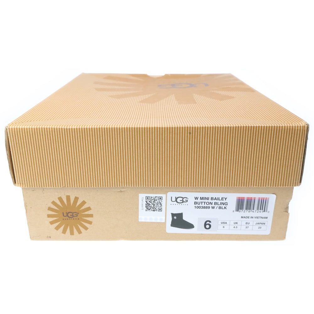 UGG(アグ) MINI BAILEY BUTTON BLING ベイリーボタン ムートン ショートブーツ ブラック 37/23.0cm 1003889 レディース