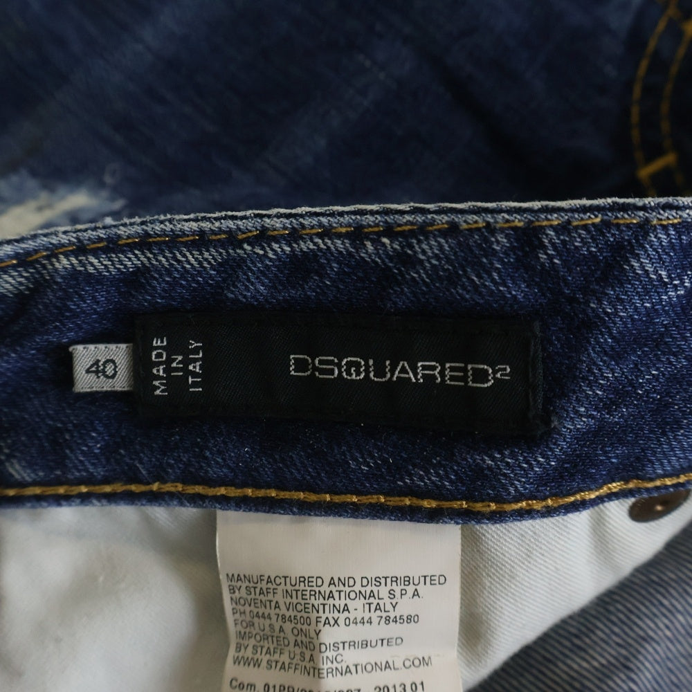 DSQUARED2(ディースクエアード) 13SS Dean Dan ダメージ ペイント加工 デニムパンツ インディゴ S75LA0392 S30309 レディース