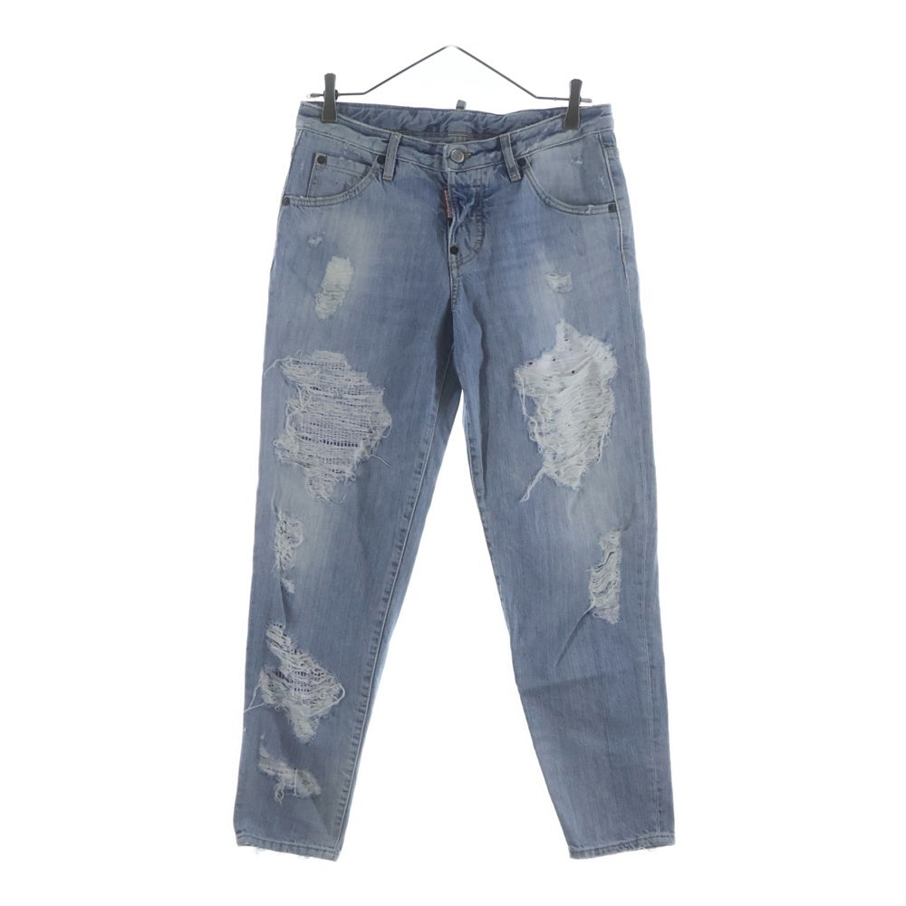 DSQUARED2(ディースクエアード) 16SS Hockney Jeans ダメージ加工 デニムパンツ ライトインディゴ S72LA0824 S30309 レディース