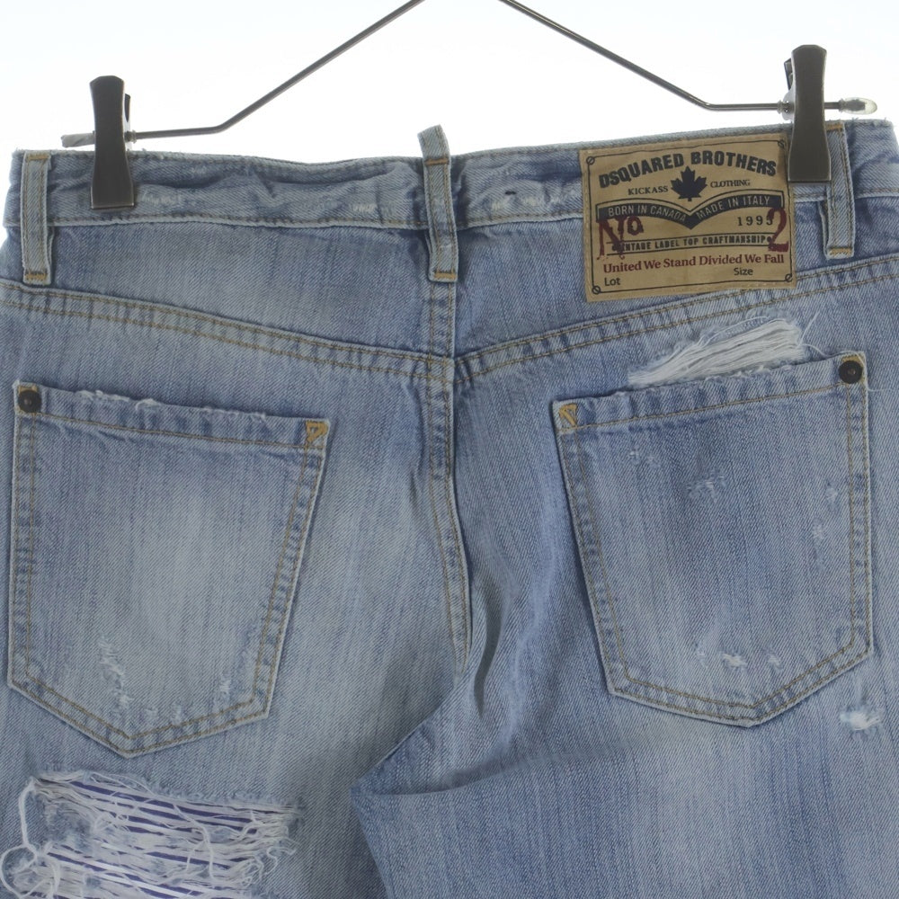 DSQUARED2(ディースクエアード) 16SS Hockney Jeans ダメージ加工 デニムパンツ ライトインディゴ S72LA0824 S30309 レディース